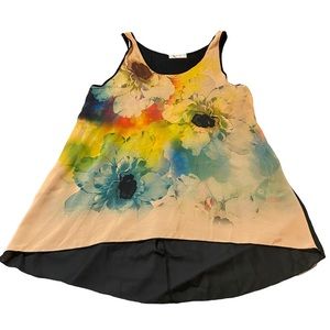 Colorful flowy high low tank top - Plus size 3x